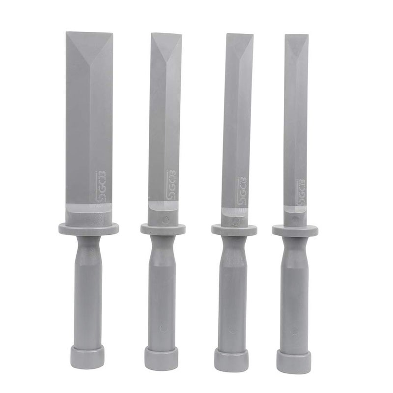 SGCB Non-Marring Plastic Chisel Scraper Set Of 4, High Hardness PA44 Nylon Decal Wheel Weight Remover Damage Free Easy Grip Impact Chemical Resistant Scraper Tool Kit For Gasket Decals Emblem Moldings - Image 1